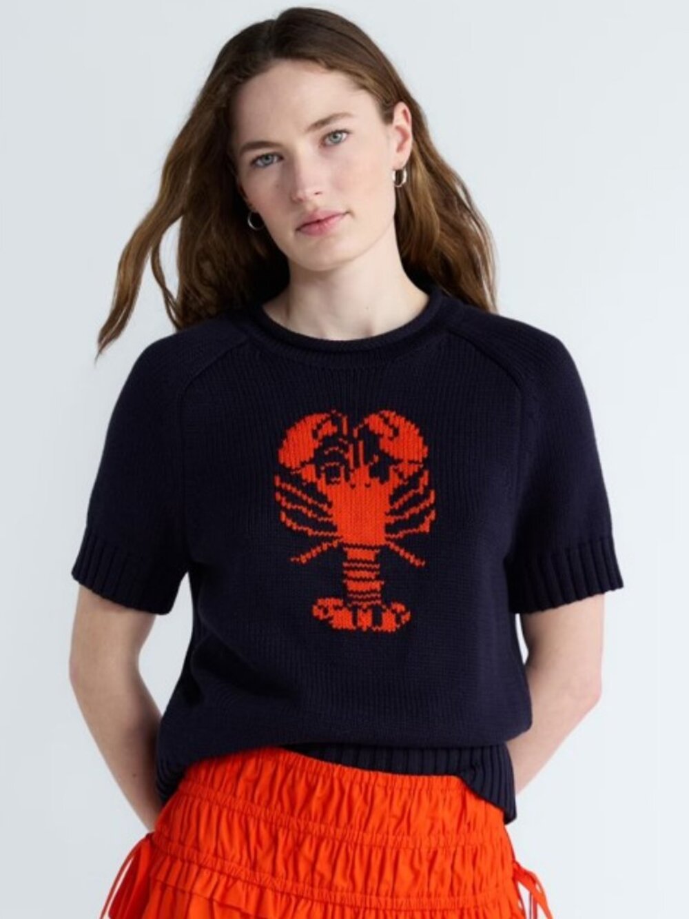 Free Assembly 100% Cotton Lobster Rollneck Sweater, S, Navy Coastal Beach - Picture 2 of 8